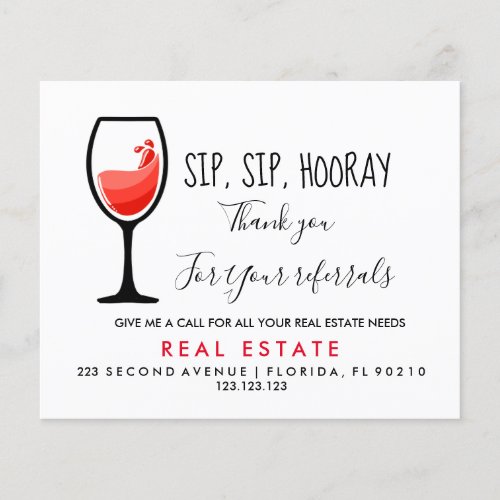 real estate sip sip hooray referrals Announcement Flyer