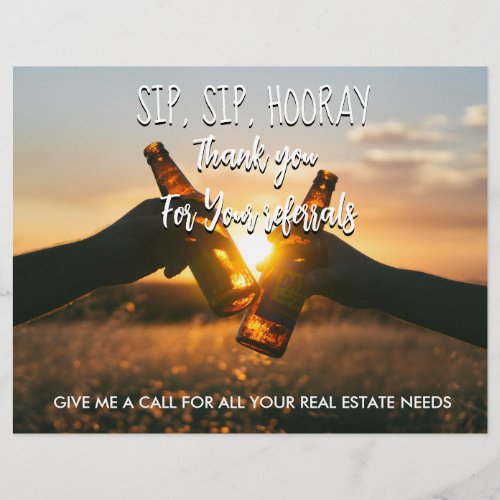 real estate sip sip hooray referrals Announcement Flyer