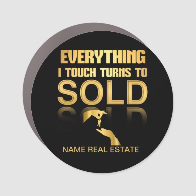 REAL ESTATE SOLD  CAR MAGNET (Front)