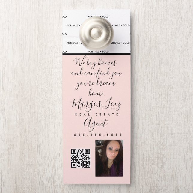  Real Estate Sold For Sale  Home Rental pink Door  Hanger (On Knob)