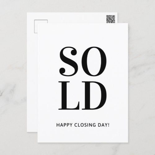 Real Estate Sold Happy Closing Day  Postcard