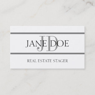 Real Estate Stager Stripe White Business Card