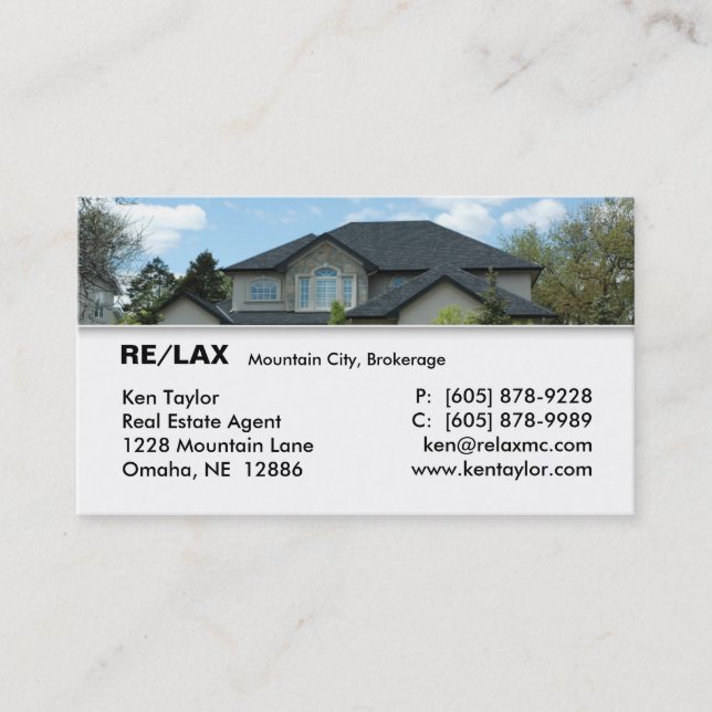 Real Estate Stucco House Business Card 2 (Front)