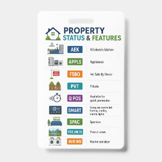 Real Estate Student Reference, MLS Property Terms Badge