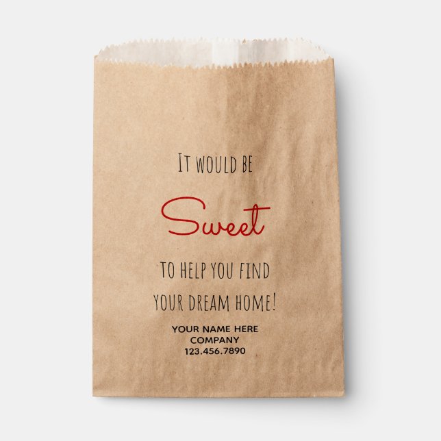 Real Estate Sweet Buyer Find Dream Home Favor Bag (Front)