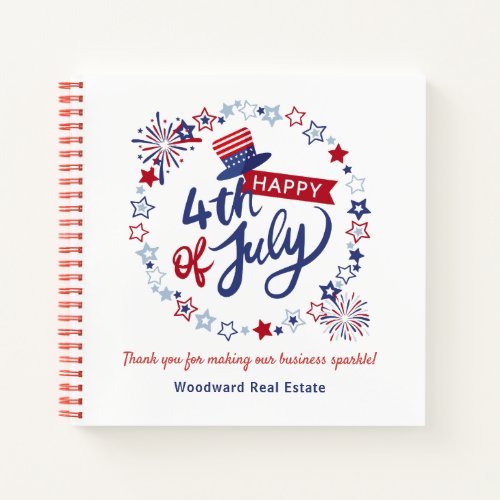 Real Estate Thank You Clients  4th of July  Notebook