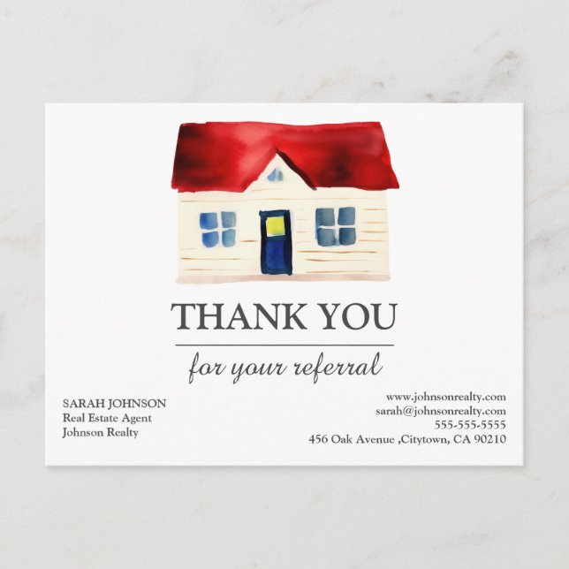 Real Estate Thank You For The Referral Postcard (Front)