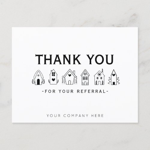 Real Estate Thank You Referral Marketing Postcard