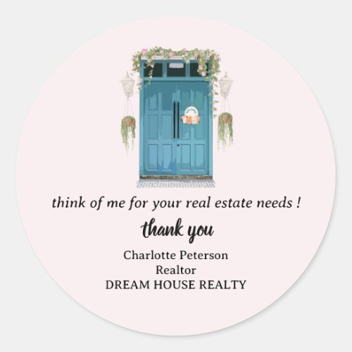  Real Estate Thank You Sign Classic Round Sticker