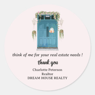 Real Estate Thank You Sign Classic Round Sticker