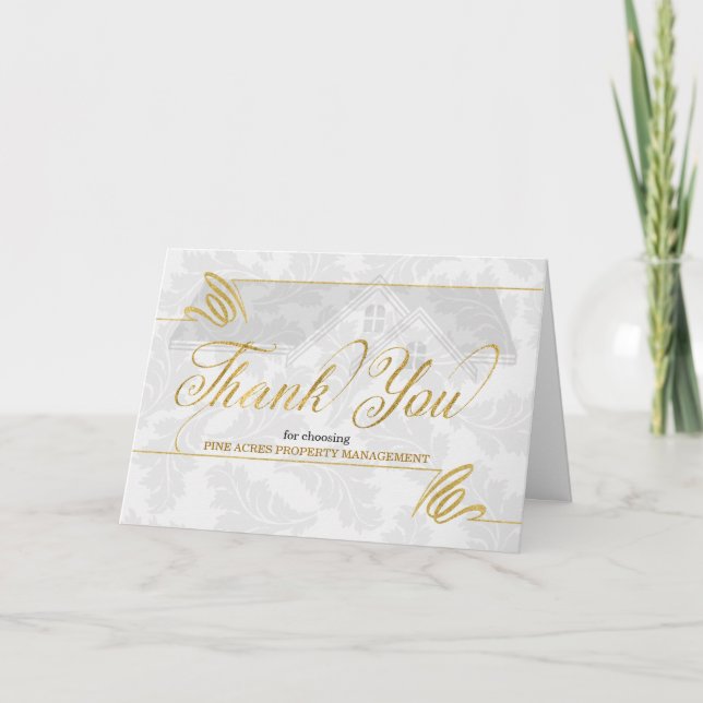 Real Estate Themed Business Thank You Holiday Card (Front)
