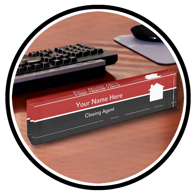 Real Estate Title Company Closing Agent Desk Name Plate (Creator Uploaded)
