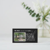 Real Estate Townhouse Business Card Black (Standing Front)
