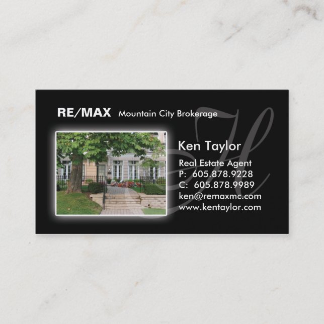 Real Estate Townhouse Business Card Black (Front)