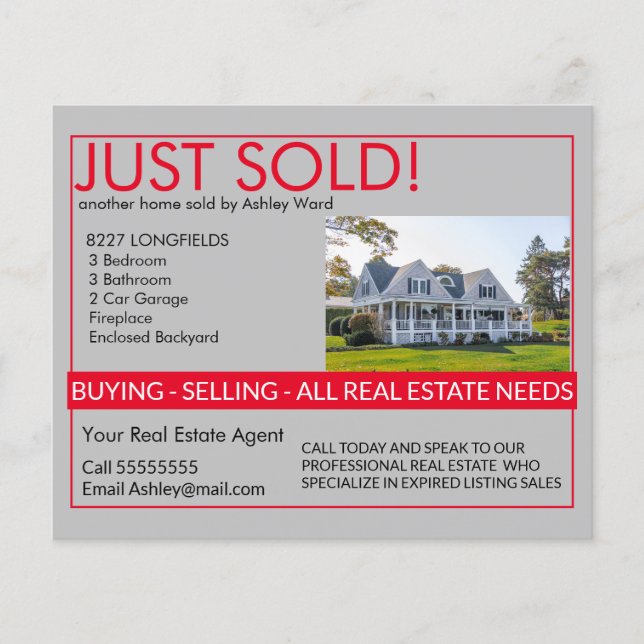 Real estate Trouble selling your home? just sold P Flyer (Front)