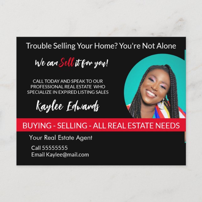 Real estate Trouble selling your home?  Postcard (Front)