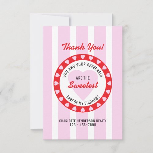 Real Estate Valentines Day Thank You Card