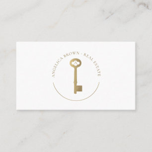 Real Estate - Vintage Gold Key Business Card