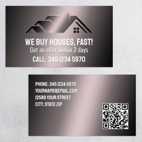 Real Estate We Buy Houses QR Business Card