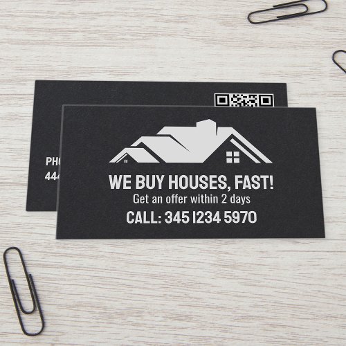 ️Real Estate We Buy Houses QR Premium Business Card