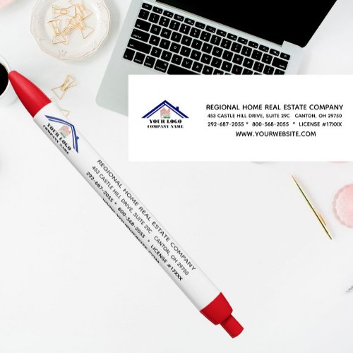 Real Estate Website Phone Logo Promotional   Black Ink Pen