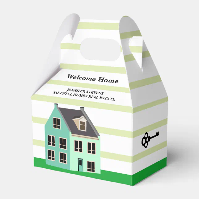 Real Estate Welcome Home Chic Housewarming Favor Boxes | Zazzle