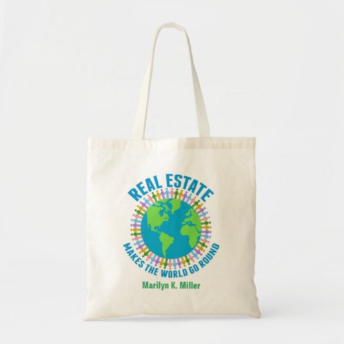 Real Estate World Cute Custom Realtor Tote Bag