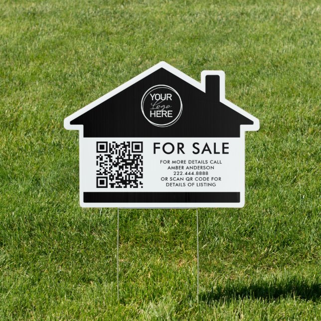 Real Estate Yard Sign – Logo & QR Code (Insitu)