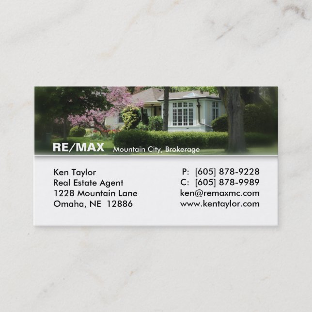 Real Estate Yellow House Business Card (Front)