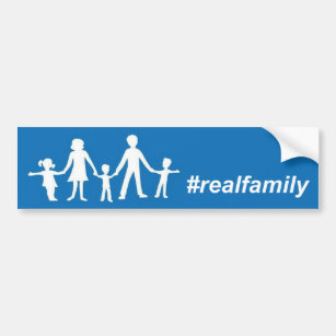 Real Family Flag Bumper Sticker, Straight Pride Bumper Sticker