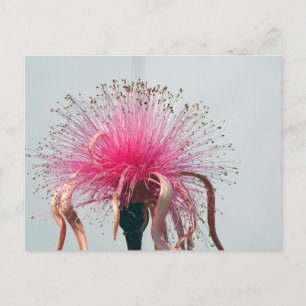 Real Fiber Optic Flower and Flamingo Postcard