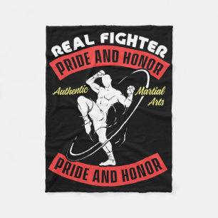 Real Fighter Muay Thai Mma Fight Authentic Martial Fleece Blanket