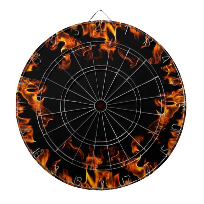 real fire flame dart board orange yellow black | Zazzle.com