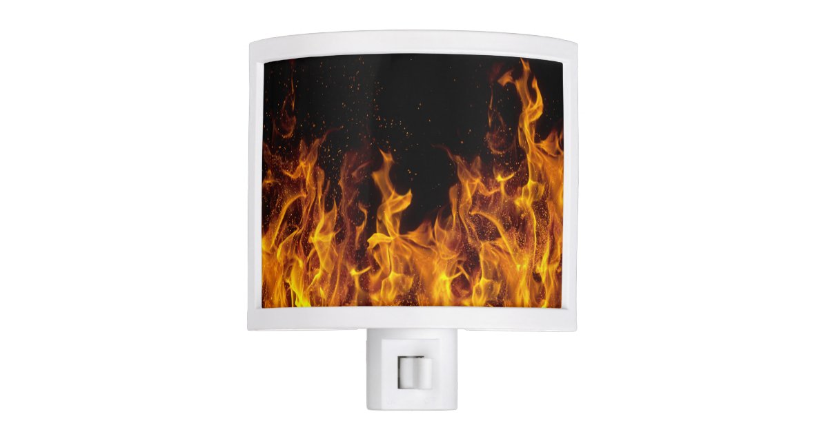Real fire flame night light