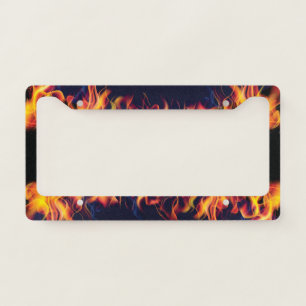 Real Fire Flames. License Plate Frame