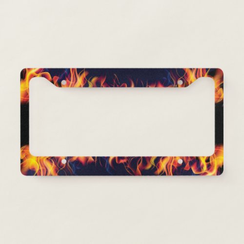 Real Fire Flames License Plate Frame