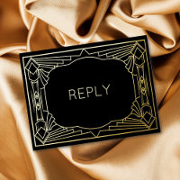 Real Foil Art Deco Geometric Gold Foil Meal RSVP 