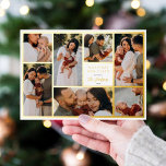 Real Foil Boho Christmas 7 Photo Collage Holiday<br><div class="desc">Add some shine to your Christmas cards with real gold, silver, or rose gold foil! This classic and timeless metallic style is sure to add another level to your cards. Showcase 7 of your favorite photos from the year with this elegant multi-photo collage Christmas holiday card! This editable design features...</div>