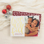 Real Foil Boho Wonderful Christmas Holiday Photo<br><div class="desc">Add some shine to your Christmas cards with real gold, silver, or rose gold foil! This classic and timeless metallic style is sure to add another level to your cards. It's the most wonderful time of the year! This cute Christmas photo card features "wonderful" written in modern real foil hand-lettered...</div>