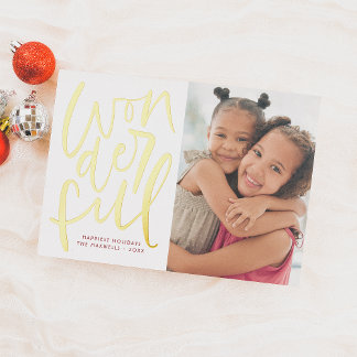 Real Foil Boho Wonderful Christmas Holiday Photo