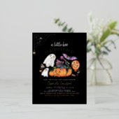 Real Foil | Boo Cute Spooky Halloween Baby Shower Foil Invitation Postcard (Standing Front)