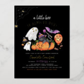 Real Foil | Boo Cute Spooky Halloween Baby Shower Foil Invitation Postcard (Front)