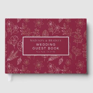 Real Foil Botanical Floral Wedding Guest Book
