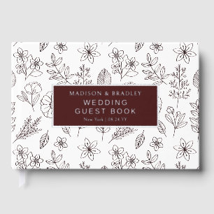 Real Foil Botanical Floral Wedding Guest Book