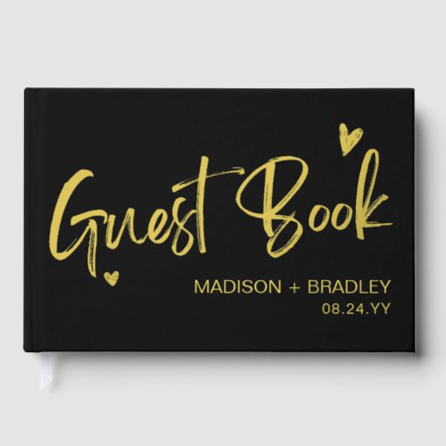 Real Foil Calligraphy Script Modern Wedding Foil Guest Book