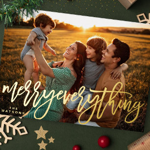 REAL FOIL Christmas Merry Everything Photo Holiday Card