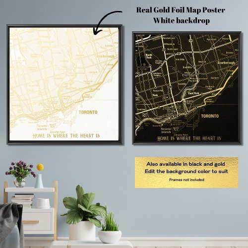 Real Foil Custom MAP GIFT Your City New Home Gift Foil Prints