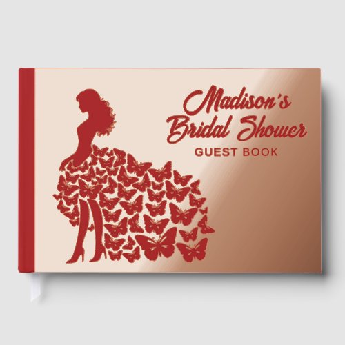 Real Foil Elegant Bride Bridal Shower Rose Gold Foil Guest Book