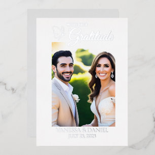 Real Foil Elegant Butterfly Photo Thank You Card