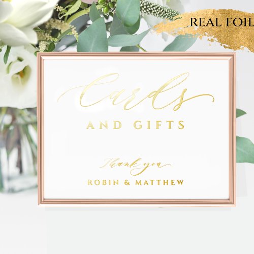 Real Foil Elegant Cards and Gifts Wedding Sign 